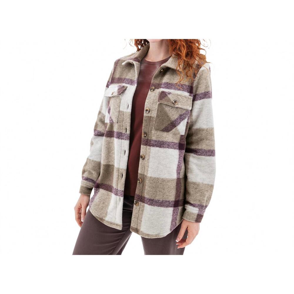 NEW OLD RANCH women's stevi shirt jacket in grey eggplant